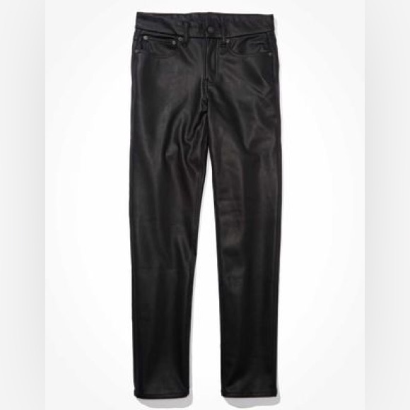 AE Stretch Vegan Leather '90s Straight Pant - Picture 3 of 4